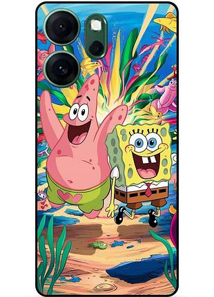Силіконовий чохол бампер для oppo reno 14f з картинкою sponge bob губка боб