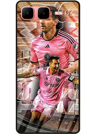 Силиконовый бампер чехол для infinix smart 10 plus с рисунком месси интер messi