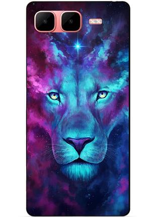 Чехол силиконовый бампер для infinix smart 10 plus с рисунком космический лев