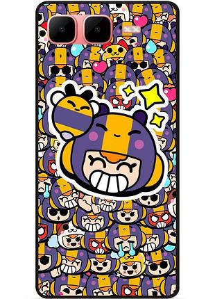 Силиконовый бампер чехол для infinix smart 10 plus стикеры бравл беа brawl