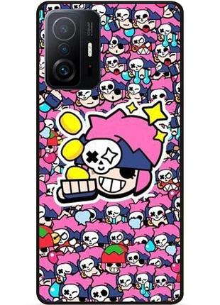 Силиконовый бампер чехол для xiaomi 11t pro стикеры бравл пенни brawl