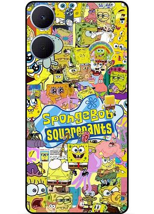 Силиконовый чехол бампер для oppo a5x с рисунком sponge bob губка боб