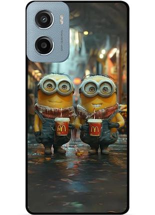 Силиконовый чехол бампер для motorola moto e15 с картинкой миньоны minion