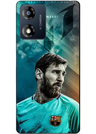 Силиконовый бампер чехол для motorola moto e14 с рисунком leo messi месси
