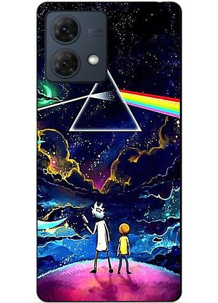 Силиконовый бампер чехол для motorola moto g84 с рисунком рик и морти rick and morty