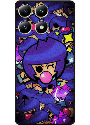 Силиконовый бампер чехол для xiaomi 14t pro стикеры бравл биби brawl