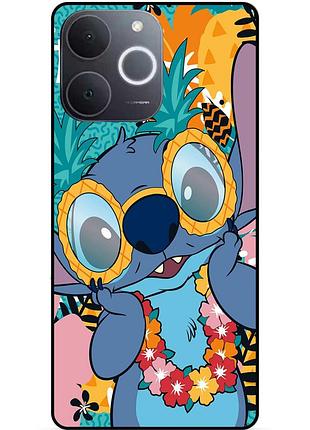 Силиконовый бампер чехол для realme note 70 с рисунком стич stitch