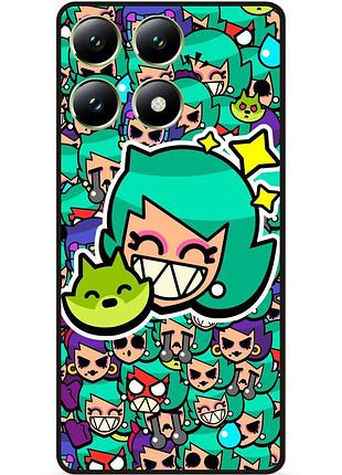 Силиконовый бампер чехол для motorola moto g86 5g стикеры бравл лола brawl