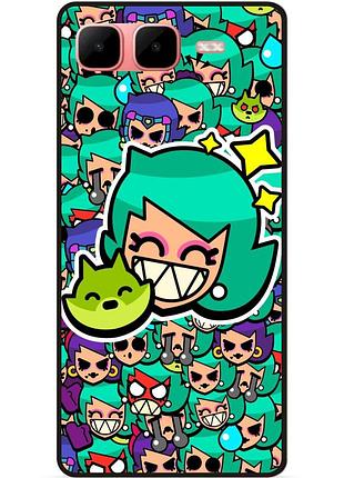Силіконовий чохол бампер для infinix smart 10 plus стікери бравл лола brawl