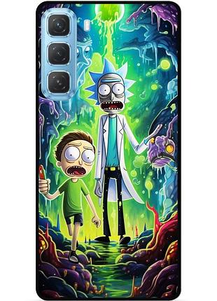 Силиконовый чехол бампер для infinix hot 60 pro (x6885) с рисунком рик и морти rick and morty
