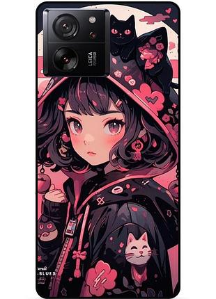 Силіконовий бампер чохол для xiaomi 13t з малюнком котики аніме