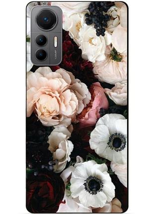 Силіконовий чохол бампер для xiaomi 12 lite з малюнком маки квіти