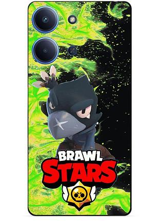 Чехол силиконовый бампер для xiaomi redmi 15c с героем бравл ворон brawl