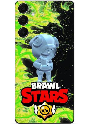 Чехол силиконовый бампер для samsung a15 с героем бравл леон серебряный brawl