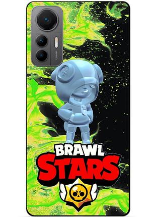 Силіконовий бампер чохол для xiaomi 12 lite з героєм бравл леон серебряный brawl