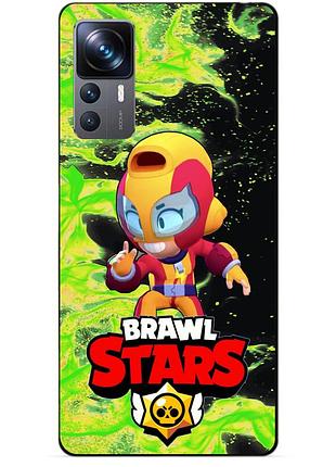 Чехол силиконовый бампер для xiaomi 12t с героем бравл макс brawl