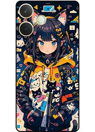 Силіконовий бампер чохол для oppo a5 pro з малюнком котики аніме