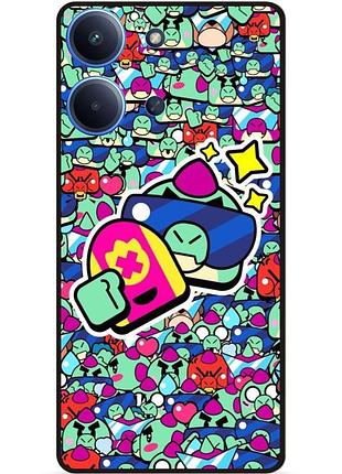 Силиконовый бампер чехол для xiaomi redmi 15c стикеры бравл базз brawl