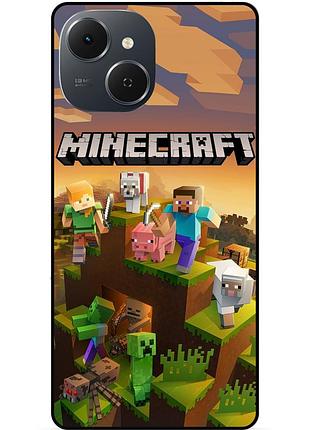 Силіконовий чохол бампер для tecno spark 40c з малюнком minecraft майнкрафт