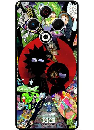 Силиконовый чехол бампер для tecno spark 30 (kl6) с рисунком rick and morty рик и морти