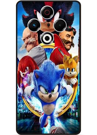 Чехол силиконовый бампер для tecno spark 30 (kl6) с картинкой соник sonik