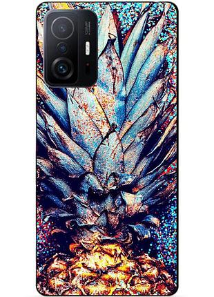 Чехол силиконовый бампер для xiaomi 11t с рисунком ананас