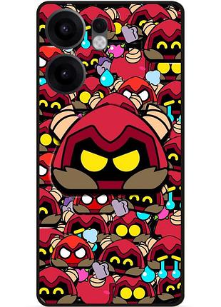 Силиконовый бампер чехол для oppo reno 13fs стикеры бравл r-t brawl