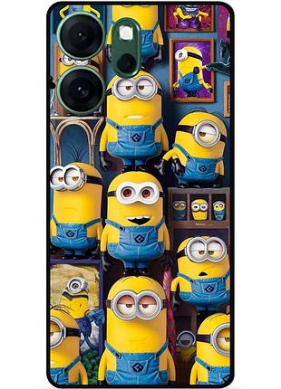 Силиконовый бампер чехол для oppo reno 14f с картинкой миньоны minion