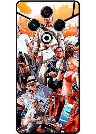 Чехол силиконовый бампер для tecno spark 30 (kl6) гта gta