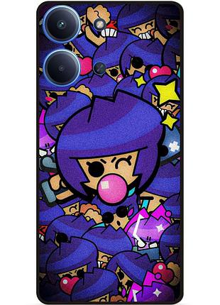 Силиконовый бампер чехол для xiaomi redmi 15c стикеры бравл биби brawl