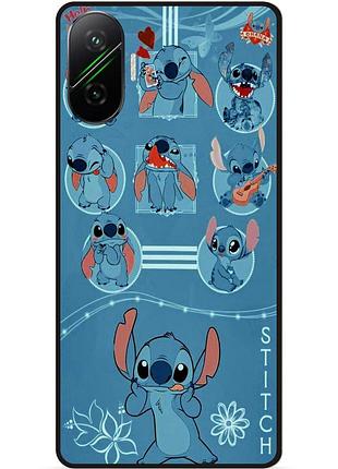 Силиконовый бампер чехол для xiaomi poco f7 с картинкой stitch стич