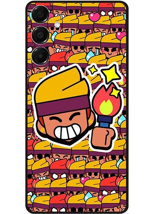 Силиконовый бампер чехол для samsung a05s стикеры бравл амбер brawl