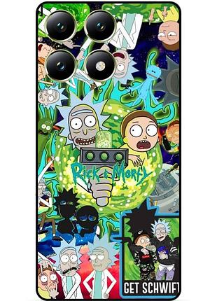 Силиконовый бампер чехол для zte blade a56 с рисунком rick and morty рик и морти