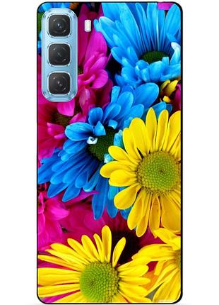 Чехол силиконовый бампер для infinix hot 60 pro plus (x6886) с рисунком хризантемы цветы