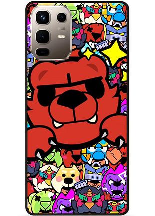 Силиконовый бампер чехол для infinix note 50 (x6858) стикеры бравл нита brawl
