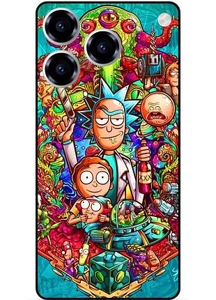 Чехол силиконовый бампер для zte blade a76 с рисунком rick and morty рик и морти