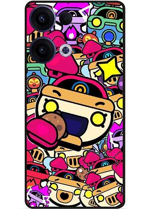 Силіконовий чохол бампер для oppo reno 13 стікери бравл перл brawl