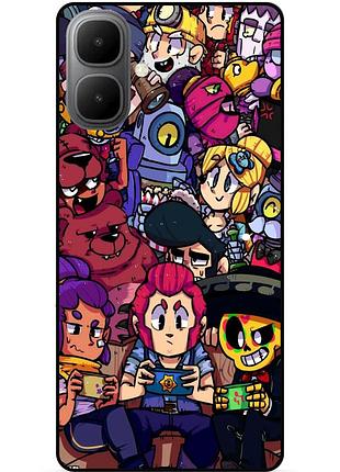 Силиконовый бампер чехол для infinix smart 10 с картинкой brawl силовая лига нокаут бравл леон ворон