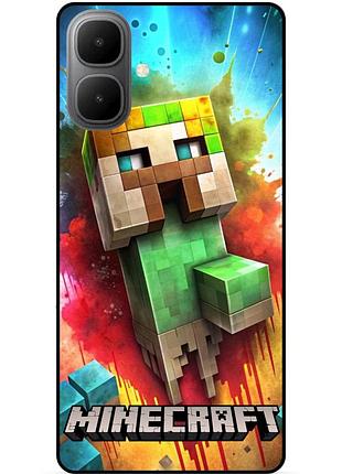 Чехол силиконовый бампер для infinix smart 10 с рисунком майнкрафт minecraft