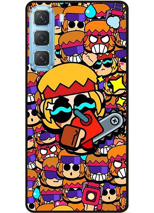 Силиконовый бампер чехол для infinix hot 60 pro plus (x6886) стикеры бравл бастер brawl