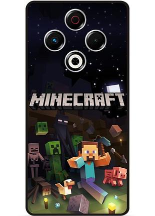 Силиконовый чехол бампер для tecno spark 30 (kl6) игра майнкрафт minecraft