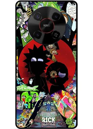 Силиконовый чехол бампер для zte nubia v70 max с рисунком rick and morty рик и морти