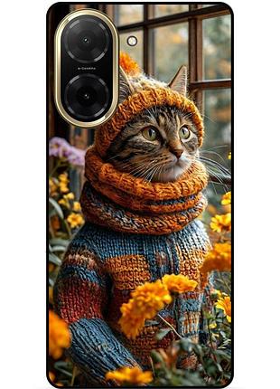 Силіконовий бампер чохол для xiaomi redmi a5 з малюнком котик в квітах