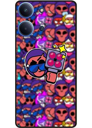 Силиконовый бампер чехол для xiaomi redmi 15c стикеры бравл брок brawl