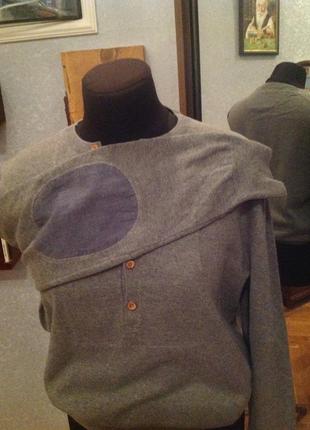 Натуральный свитшот  (пуловер - обманка) с налокотниками бренда esprit, р. 52-542 фото