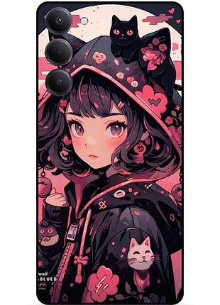 Силіконовий бампер чохол для xiaomi redmi 15 з малюнком котики аніме