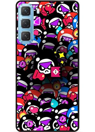 Силиконовый бампер чехол для infinix hot 60 pro plus (x6886) стикеры бравл мипл brawl