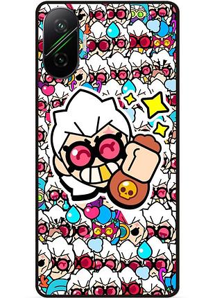 Силиконовый бампер чехол для xiaomi poco f7 стикеры бравл белль brawl