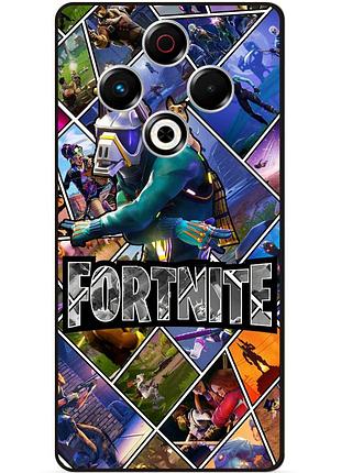 Силиконовый бампер чехол для tecno spark 30 (kl6) с картинкой фортнайт fortnite