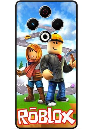 Силиконовый чехол для tecno spark 30 (kl6) с картинкой roblox роблокс